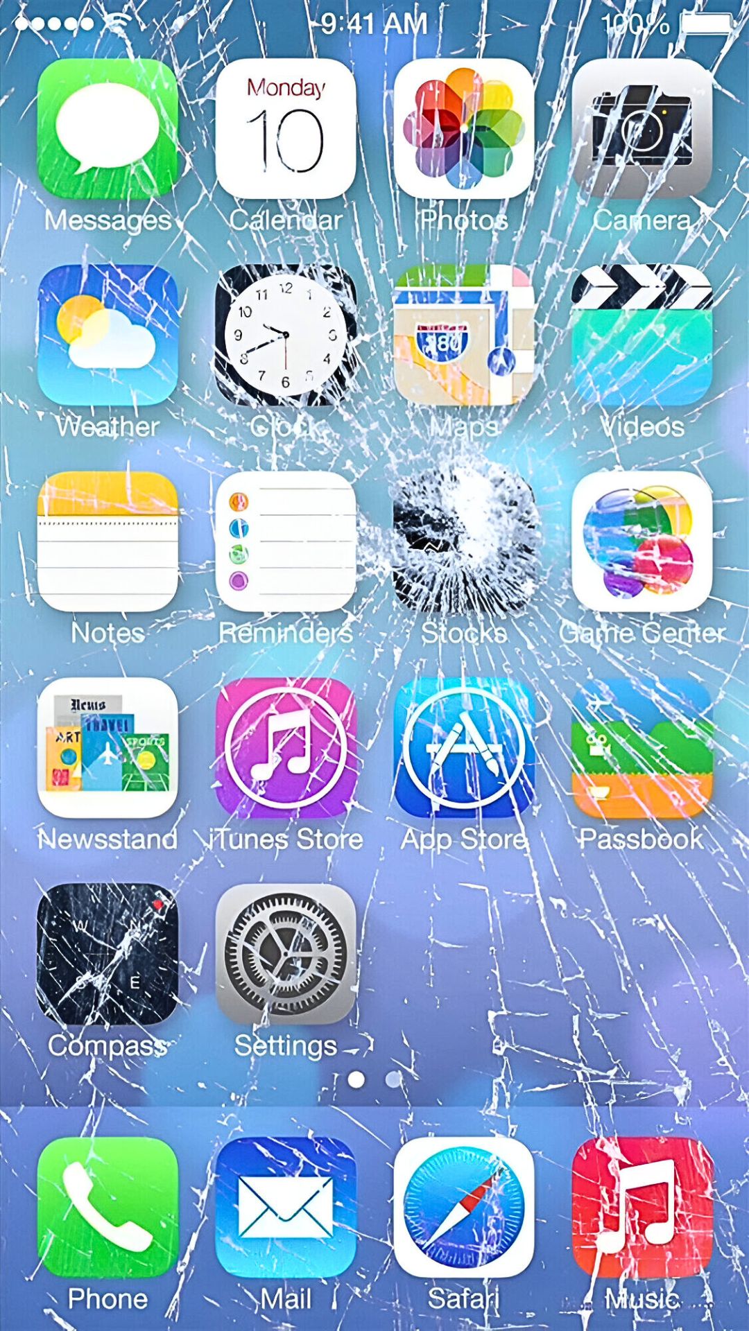 Broken Screen iPhone Wallpaper