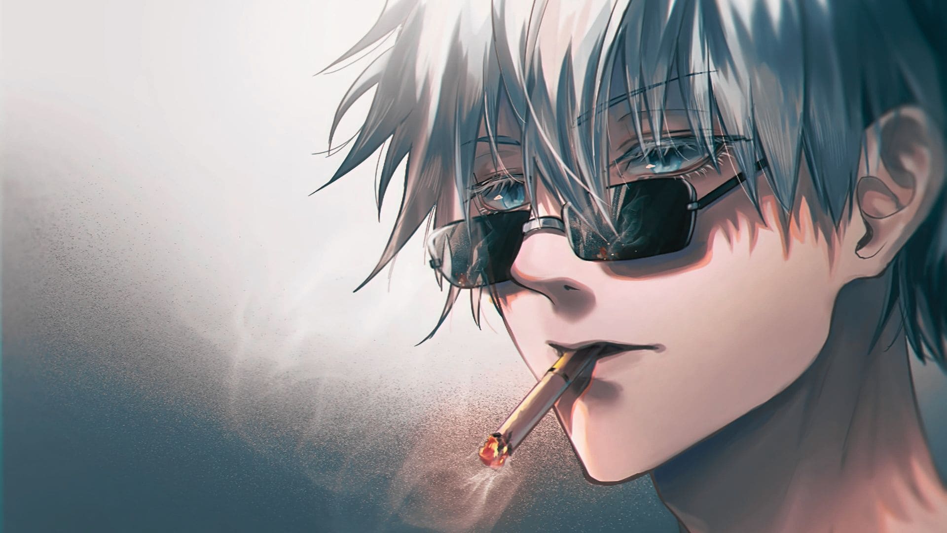 Smoking Satoru Gojo Wallpaper