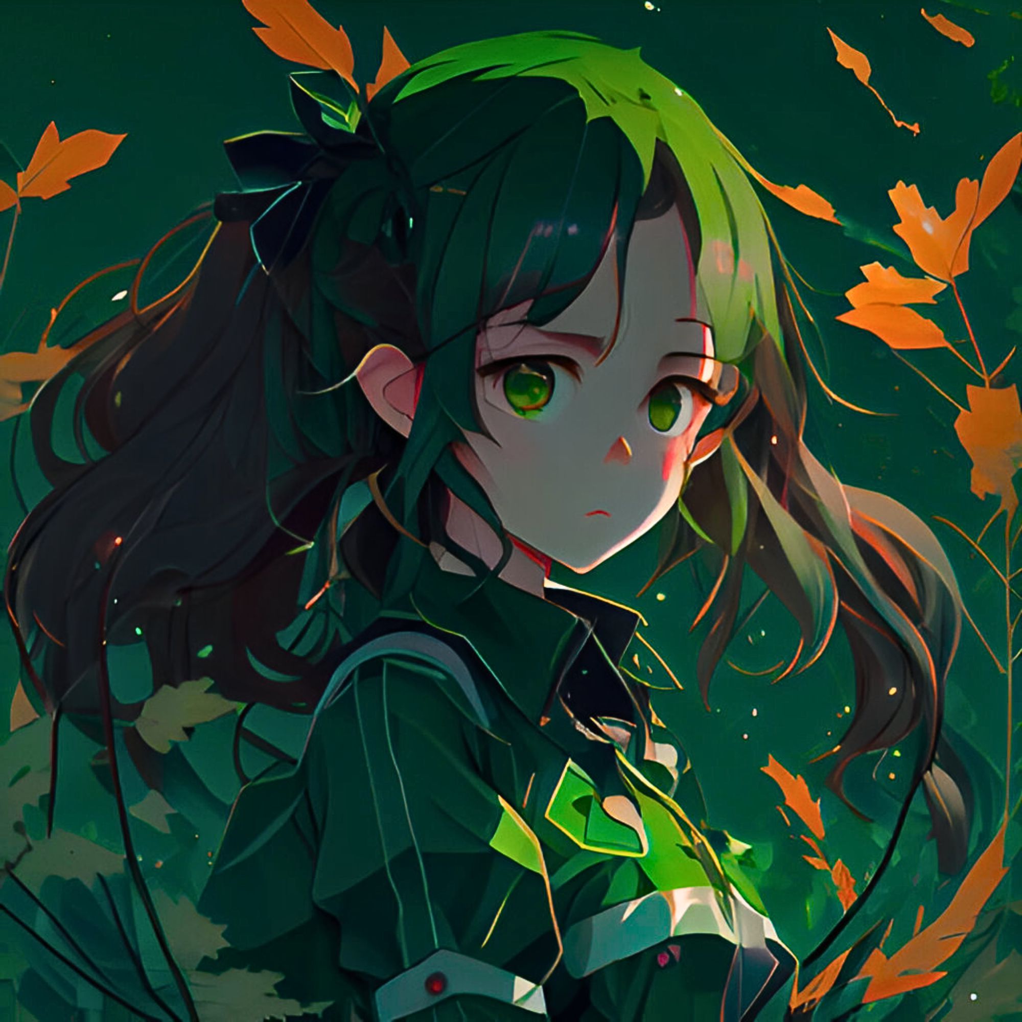 Aesthetic Anime Girl Green Pfp