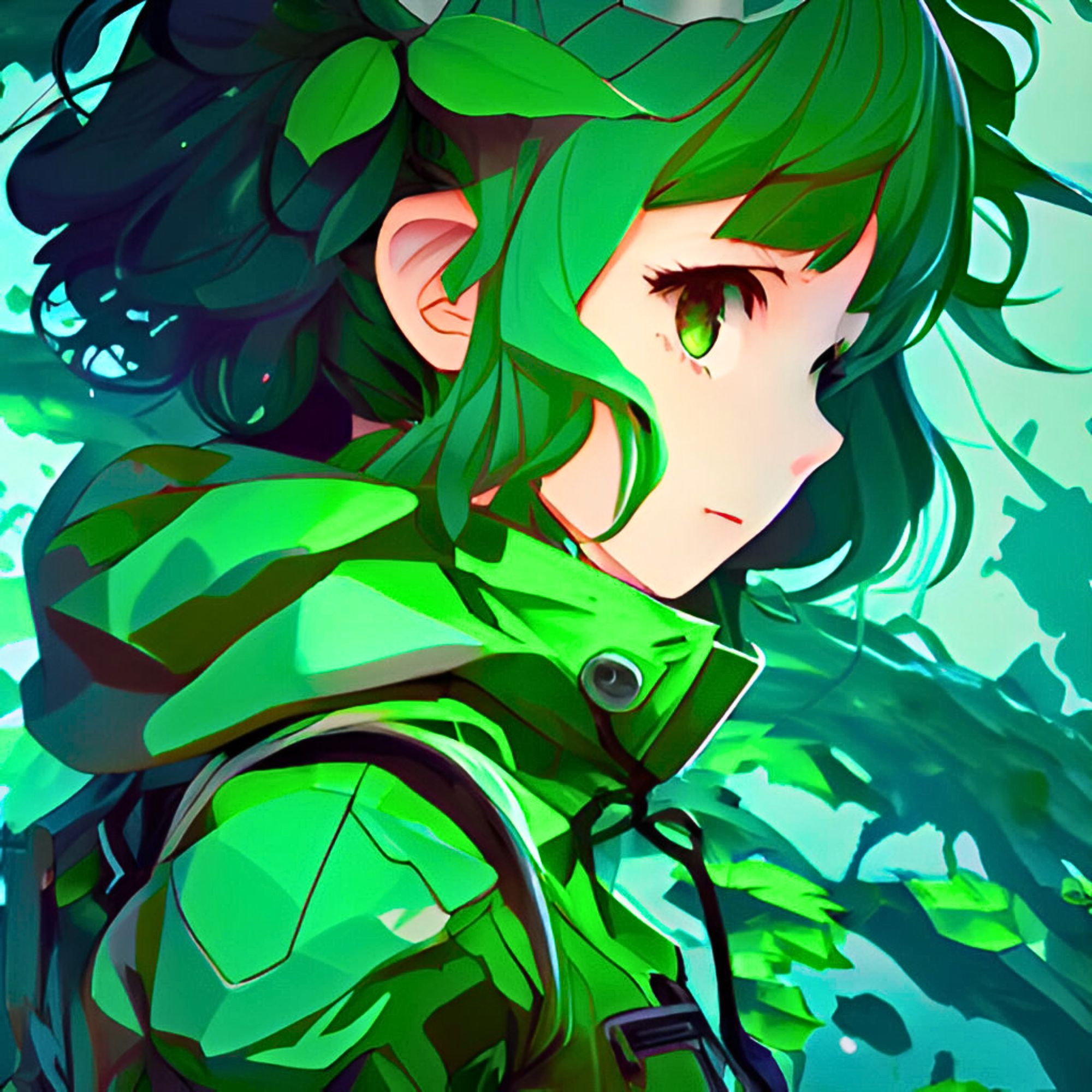 Anime Girl Green Pfp Download