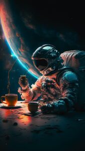 Astronaut Tea Wallpaper