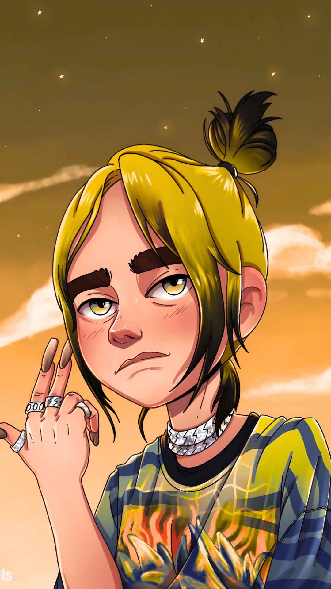 Billie Eilish Wallpaper Cartoon