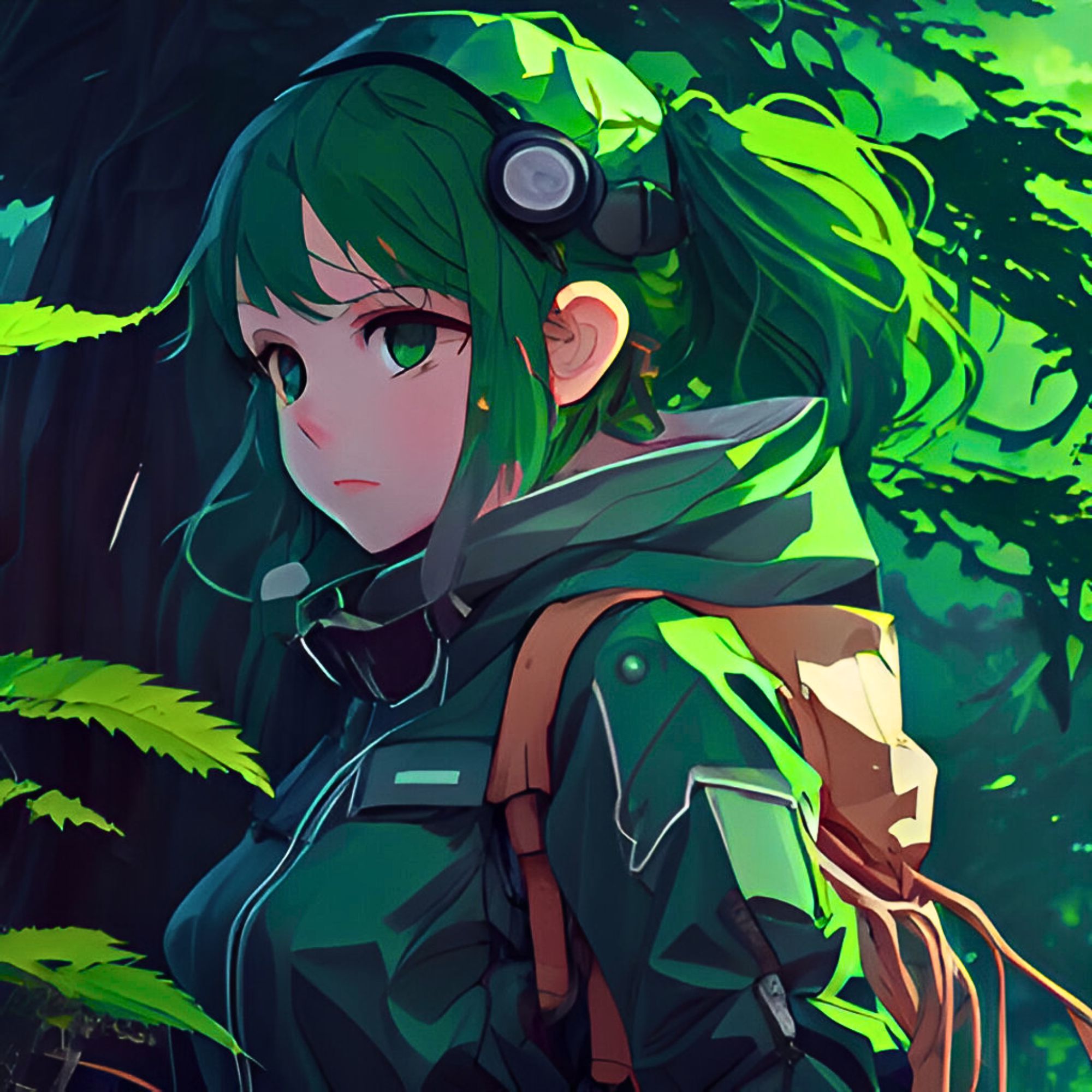 Cute Anime Girl Pfp Green