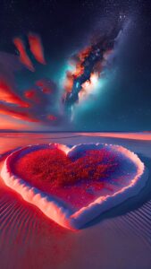 Love Night Heart Shape Wallpaper