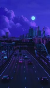 Purple City Road Wallpaper