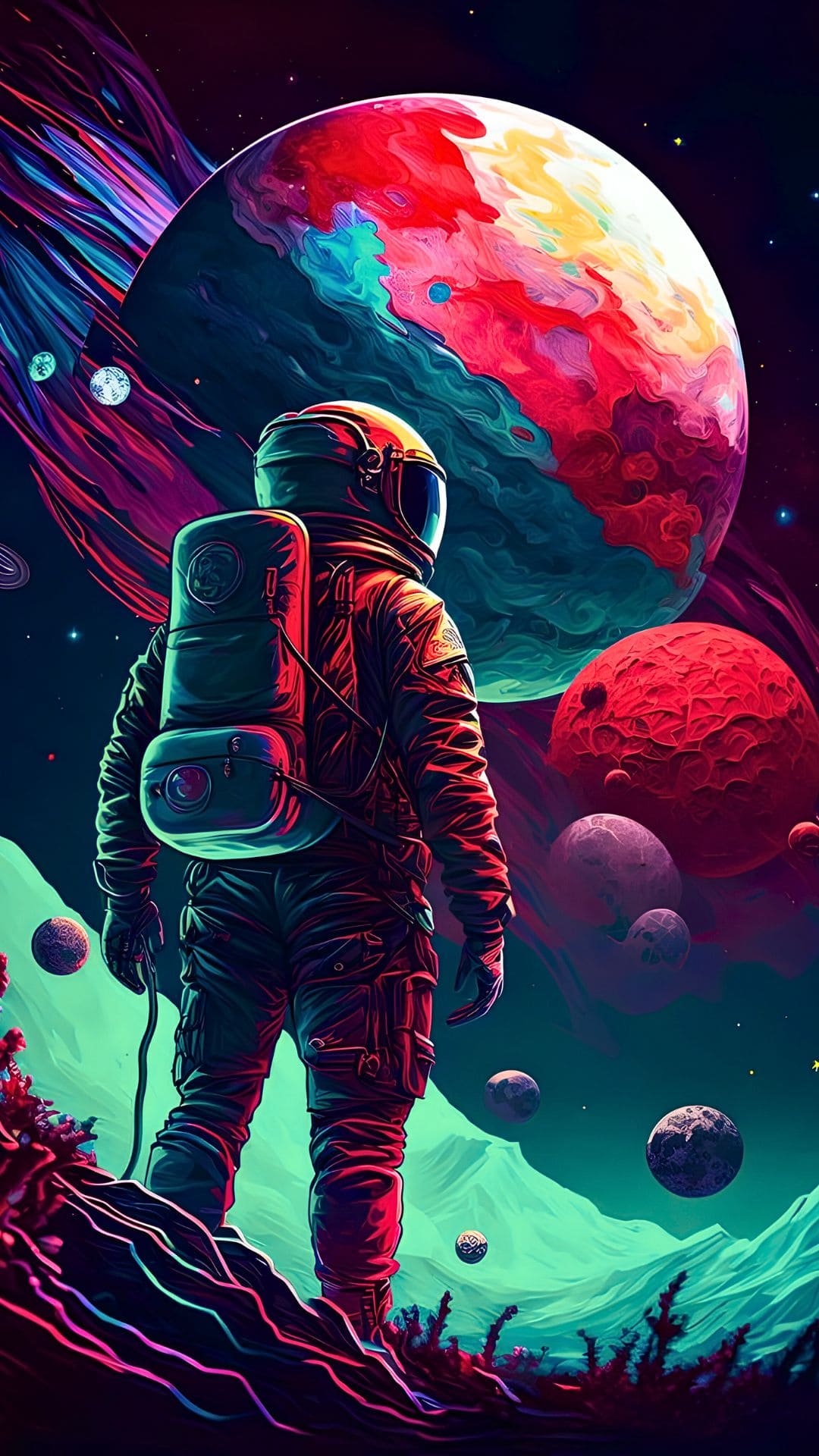 Trippy Astronaut Wallpaper