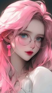 Aesthetic Anime Girl With Glasses Wallpaper
