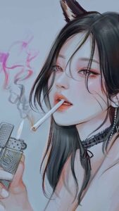 Anime Girl Smoking Aesthetic Wallpaper