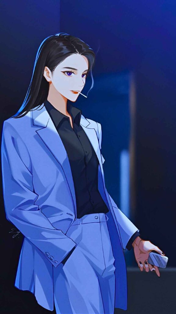 Anime Girl Smoking Wallpaper 4K Phone