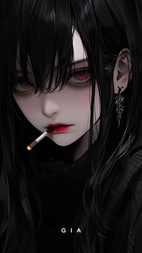 Anime Girl Smoking Wallpaper