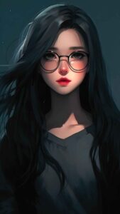 Anime Girl With Glasses Wallpaper 4K Phone