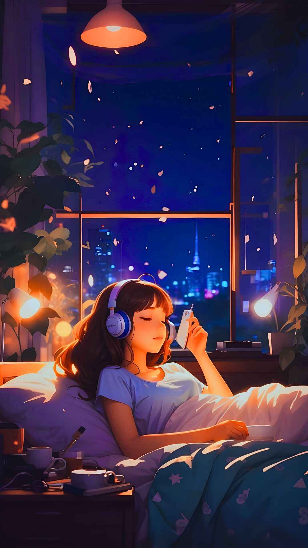 Anime Girl With Headphones Photos