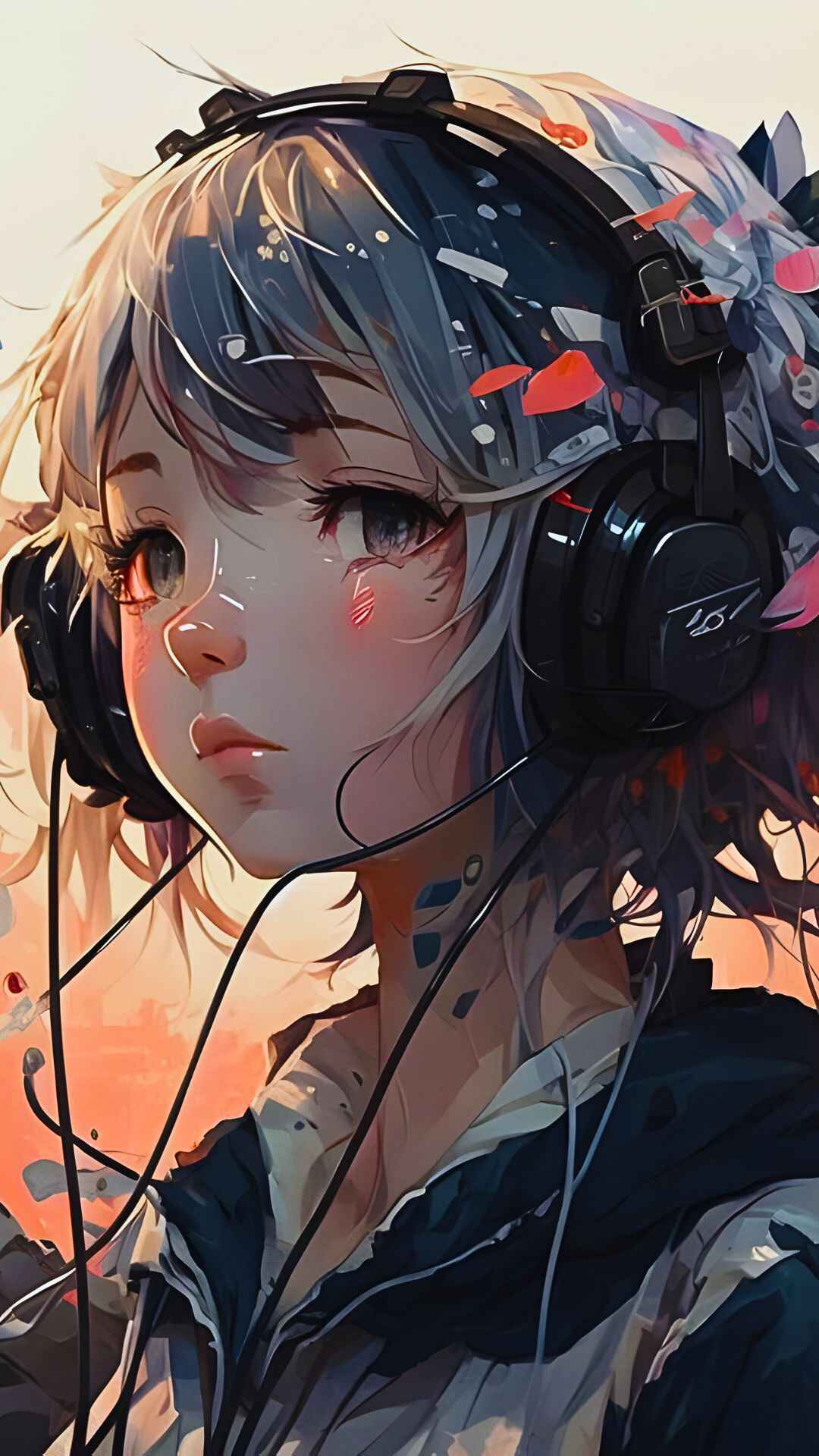 Anime Girl With Headphones Pictures