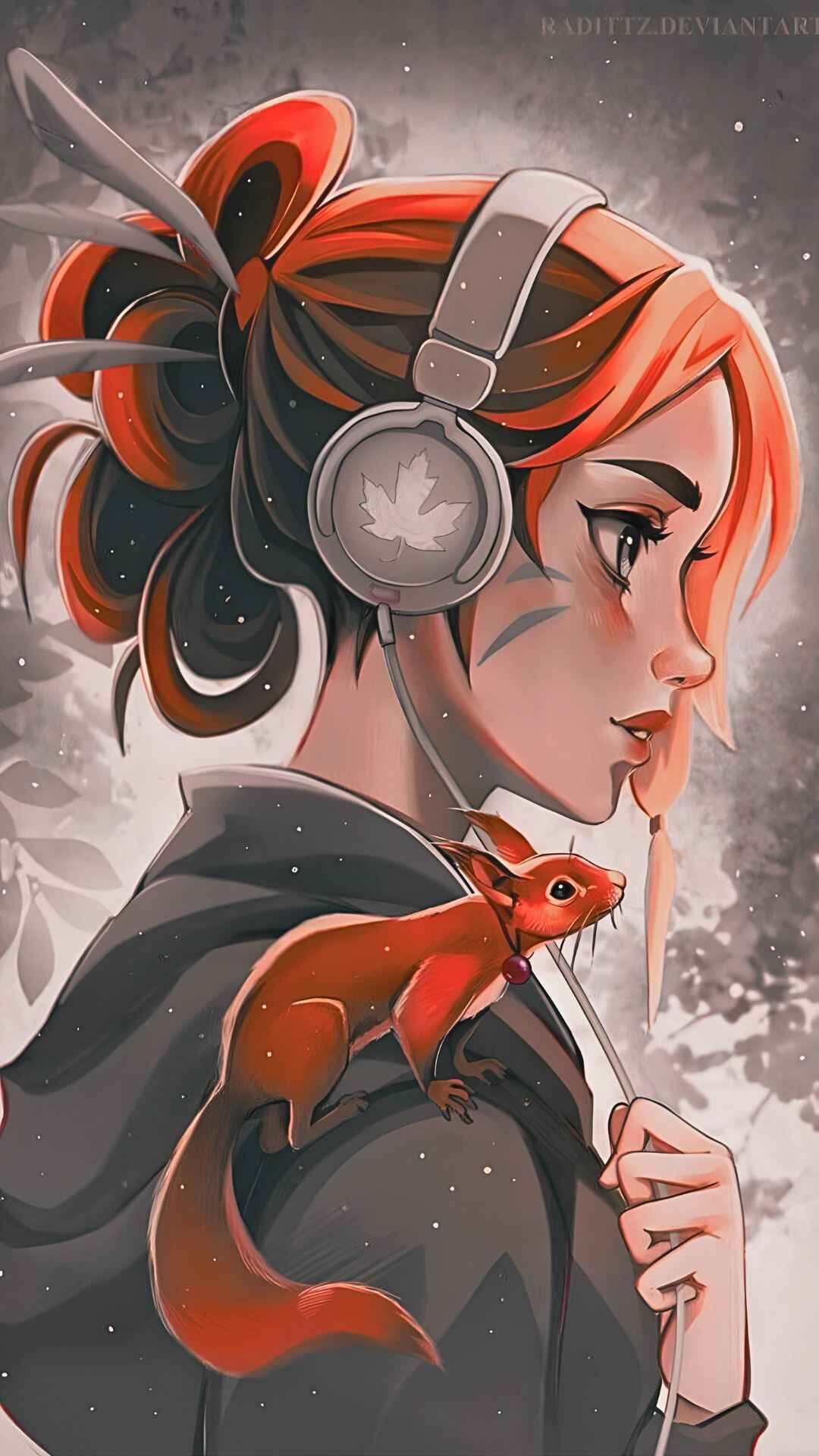 Anime Girl With Headphones Wallpaper Aesthetic