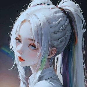 Cute Anime Girl Profile Pic White Hair