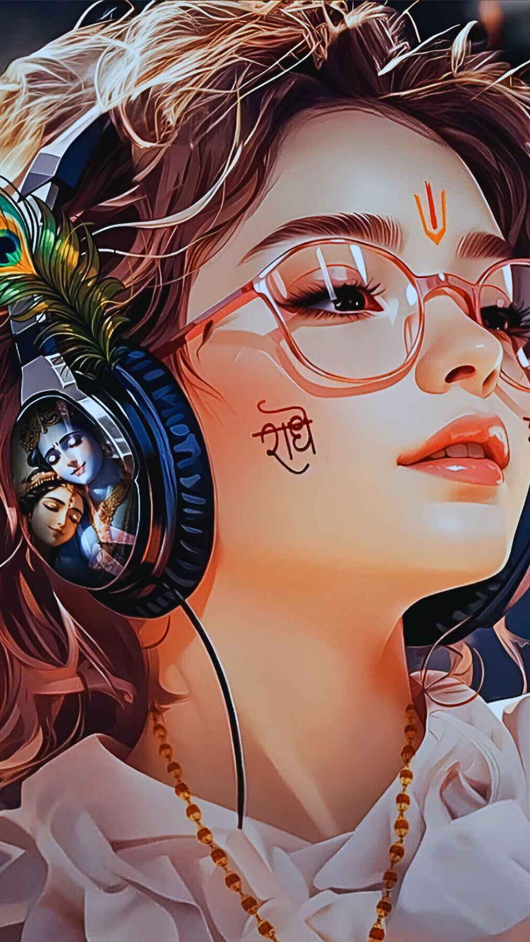 Cute Anime Girl With Headphones Wallpaper HD