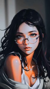 Wallpaper Anime Girl With Glasses